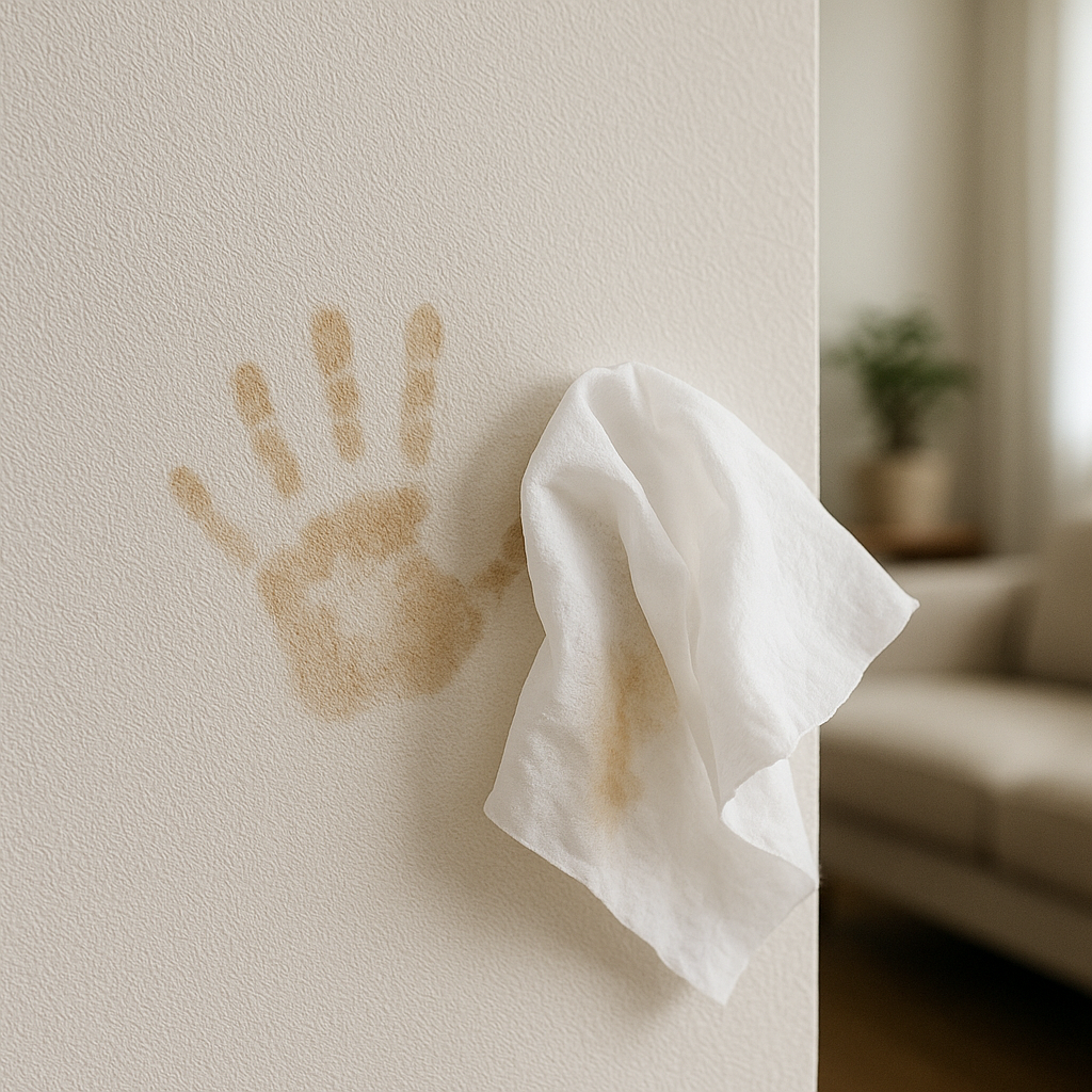 벽지에 손때가 생겼을 때 물티슈가 독이 되는 상황