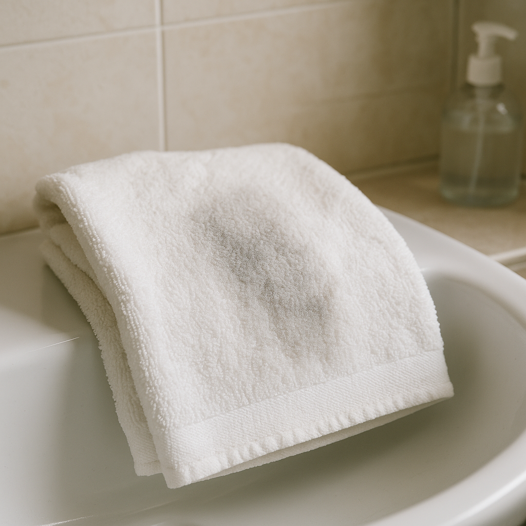 흰 수건에 생긴 ‘회색 그림자’, 표백 전 확인할 것