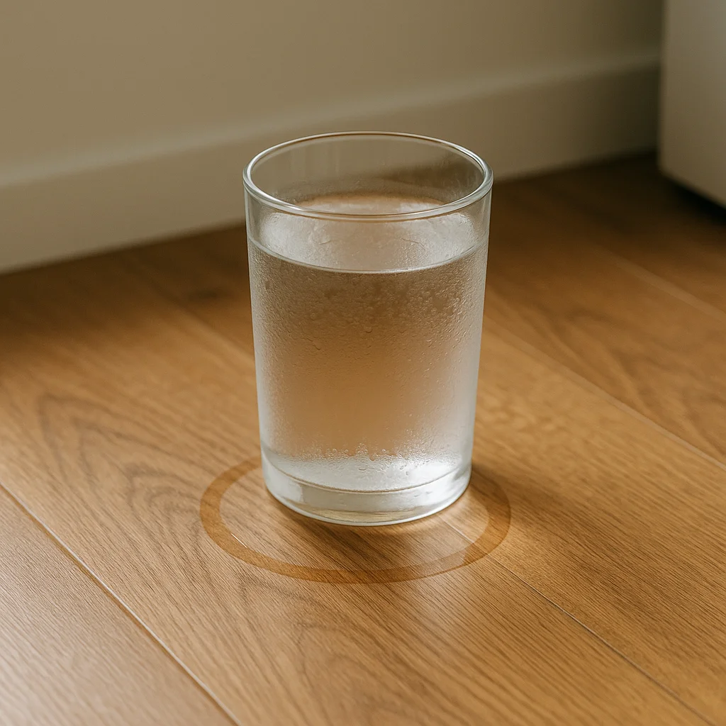 바닥에 물자국 원형으로 생긴다: “응결” 신호일 수 있어요