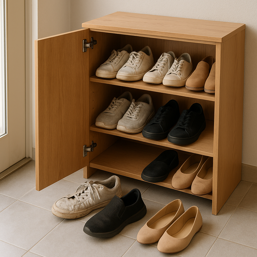 현관 정리, 신발이 늘어나는 게 아니라 ‘반납 위치’가 없어요