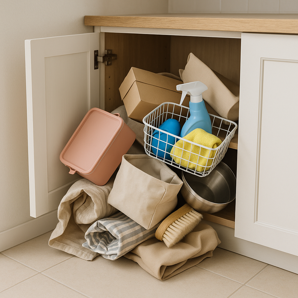 수납장 문 열 때마다 쏟아지는 물건, 깊이가 맞지 않아요