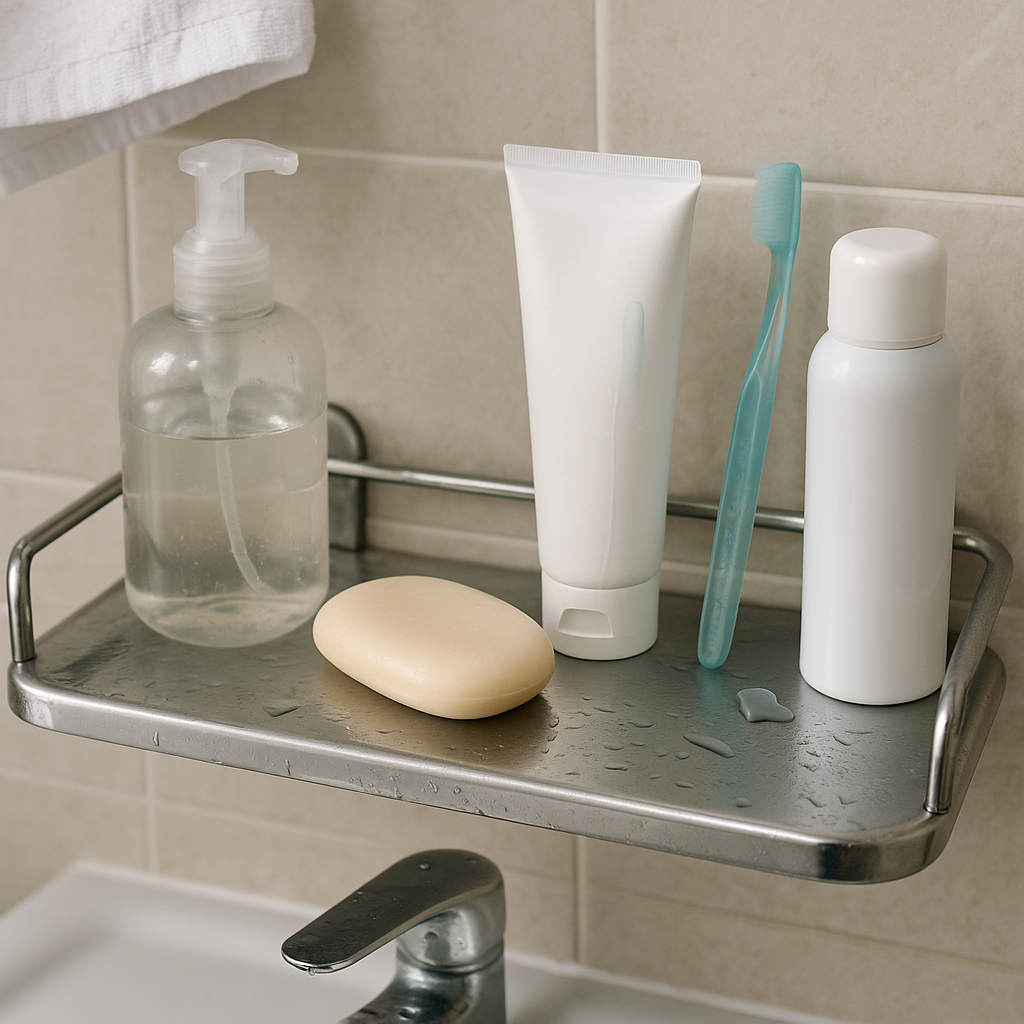 욕실 선반이 늘 미끄러운 이유: 수납품 종류가 섞여서입니다