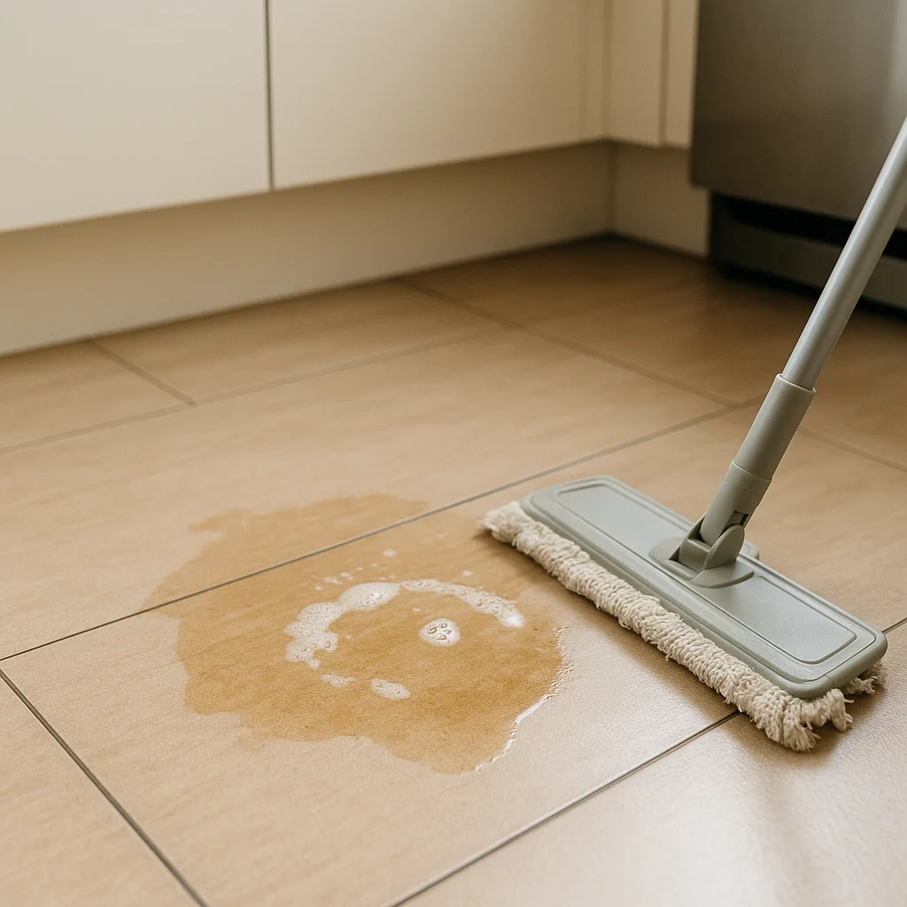 주방 바닥 끈적임, 세제가 아니라 “헹굼”이 문제일 수 있어요