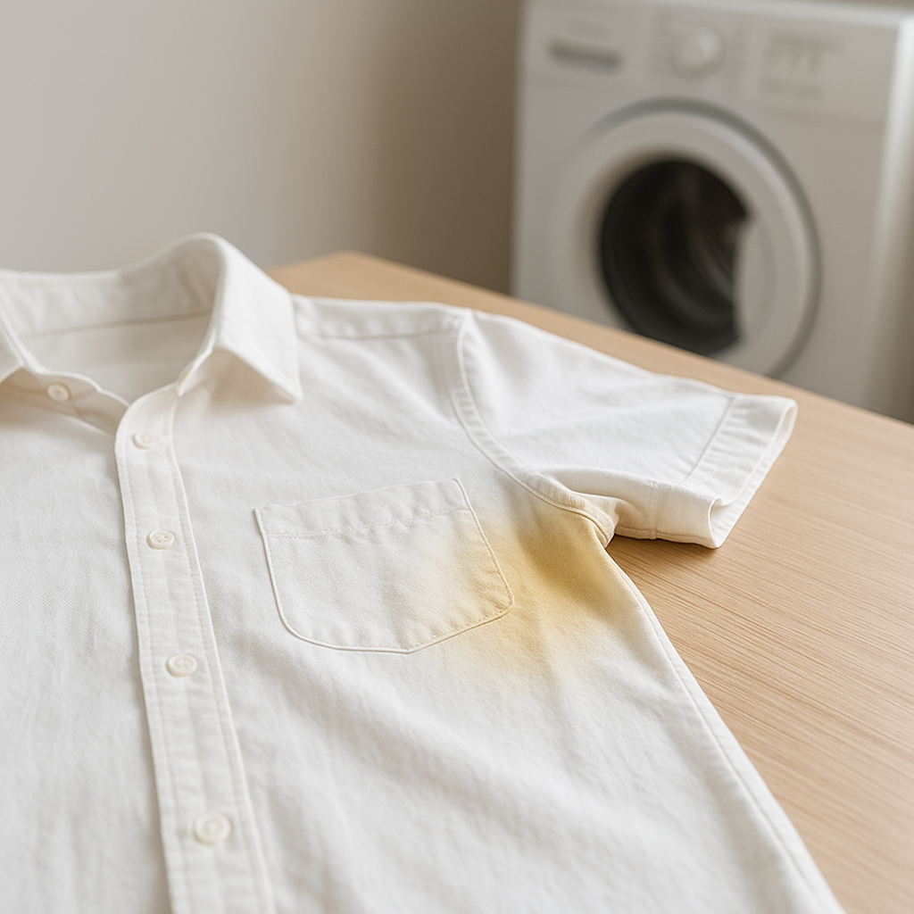 땀자국(겨드랑이) 누렇게: 표백 전에 해야 할 테스트