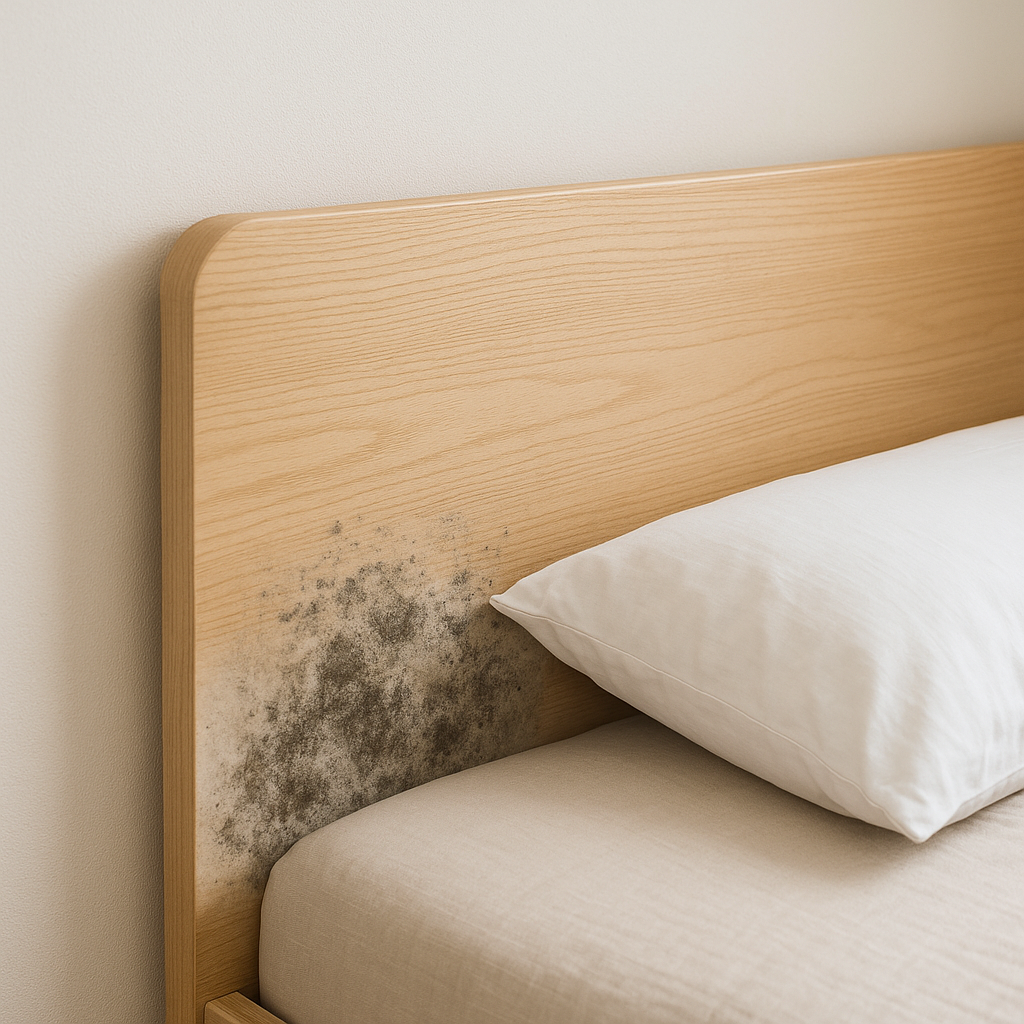 침대 헤드 뒤 곰팡이, 붙여둔 가구 위치가 원인일 수 있어요