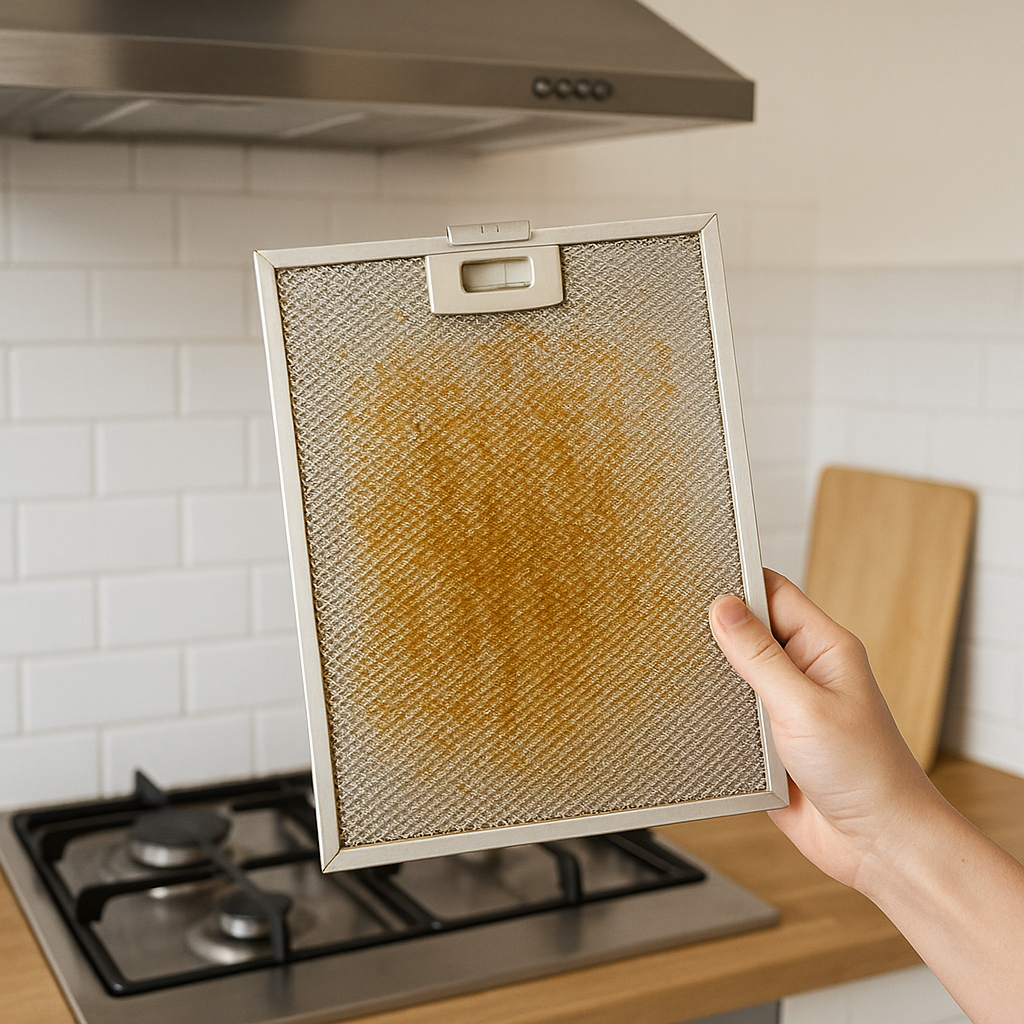 프라이팬 기름 냄새, 주방후드가 아니라 필터가 문제